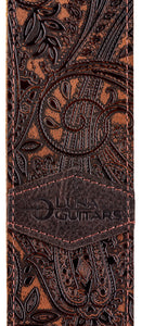 Luna Paisley Embossed Leather Guitar Strap