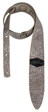 Load image into Gallery viewer, Luna Leather Guitar Strap Fern &amp; Leaf Silver